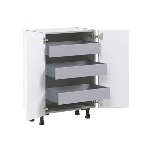 Hugo&Borg Lasalle 24 x 34.5 x 14.88-in Glacier White Door and Drawer Base Semi-Custom Cabinet