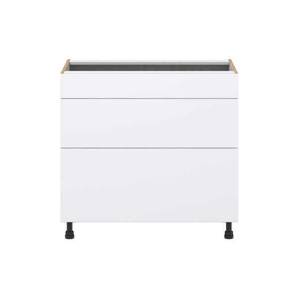 Hugo&Borg Lasalle 36 x 34.5 x 24.88-in Glacier White Drawer Base Semi-Custom Cabinet