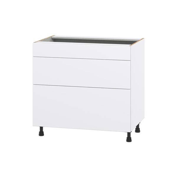 Hugo&Borg Lasalle 36 x 34.5 x 24.88-in Glacier White Drawer Base Semi-Custom Cabinet