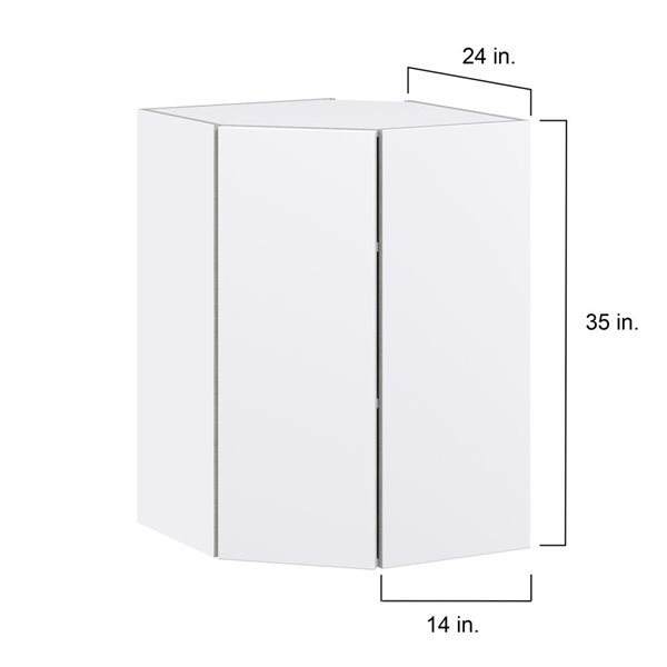 Hugo&Borg Lasalle 24 x 35 x 24.88-in Glacier White Corner Wall Semi-Custom Cabinet