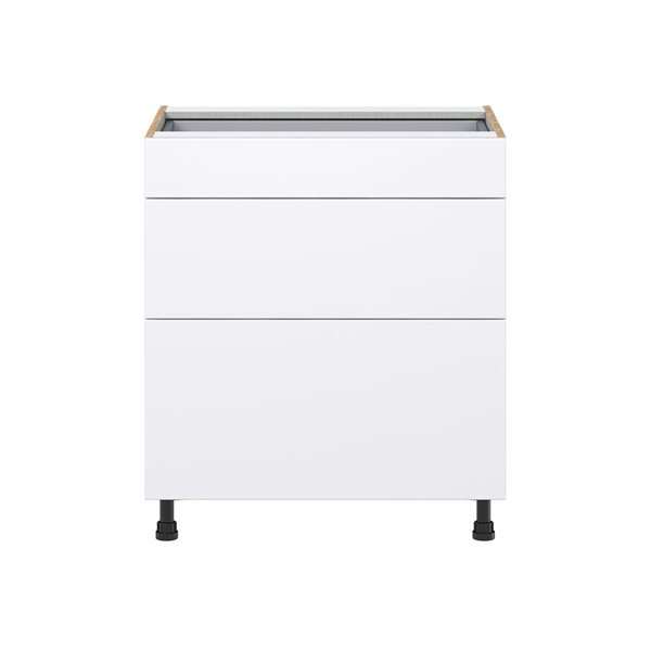 Hugo&Borg Lasalle 30 x 34.5 x 24.88-in Glacier White Drawer Base Semi-Custom Cabinet