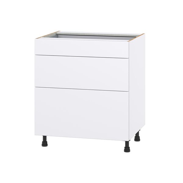 Hugo&Borg Lasalle 30 x 34.5 x 24.88-in Glacier White Drawer Base Semi-Custom Cabinet