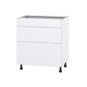 Hugo&Borg Lasalle 30 x 34.5 x 24.88-in Glacier White Drawer Base Semi-Custom Cabinet