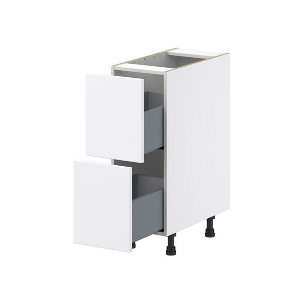 Hugo&Borg Lasalle 12 x 34.5 x 24.88-in Glacier White Drawer Base Semi-Custom Cabinet