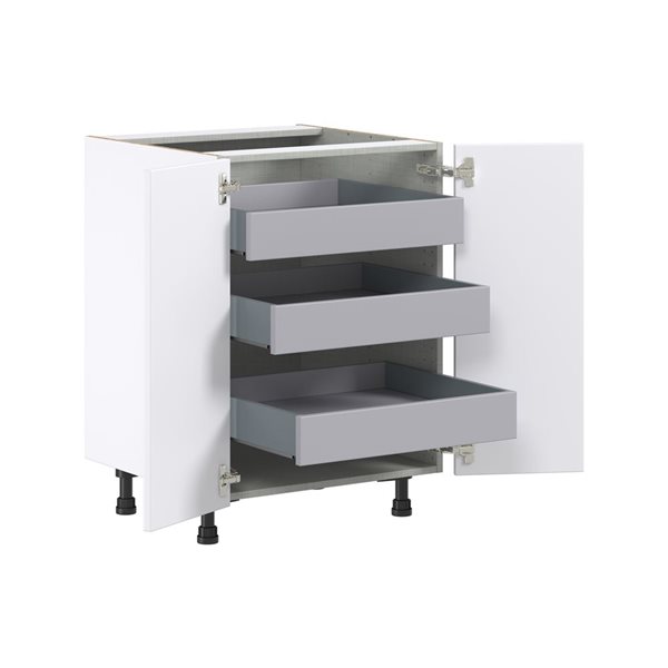 Hugo&Borg Lasalle 24 x 34.5 x 24.88-in Glacier White Door and Drawer Base Semi-Custom Cabinet