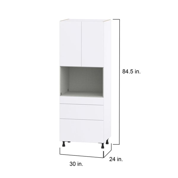 Hugo&Borg Lasalle 30 x 84.5 x 24.88-in Glacier White Door and Drawer Pantry Semi-Custom Cabinet