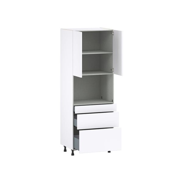 Hugo&Borg Lasalle 30 x 84.5 x 24.88-in Glacier White Door and Drawer Pantry Semi-Custom Cabinet