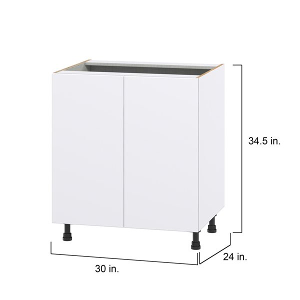 Hugo&Borg Lasalle 30 x 34.5 x 24.88-in Glacier White Door and Drawer Base Semi-Custom Cabinet