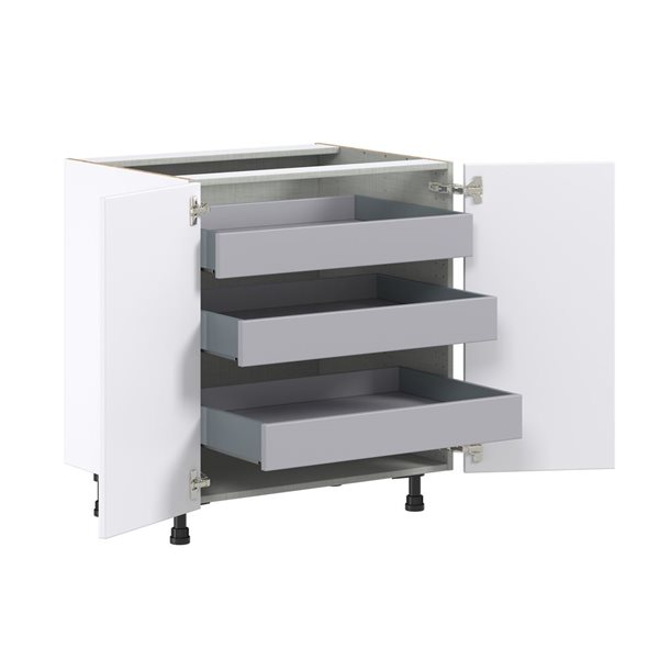 Hugo&Borg Lasalle 30 x 34.5 x 24.88-in Glacier White Door and Drawer Base Semi-Custom Cabinet