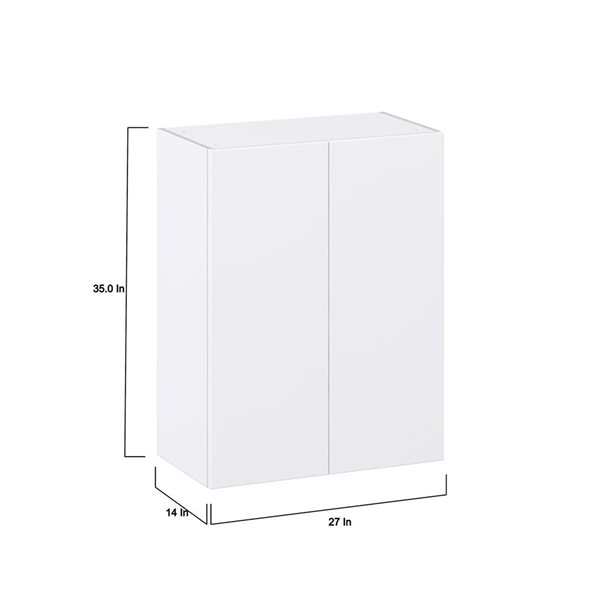 Hugo&Borg Lasalle 27 x 35 x 14.88-in Glacier White Door Wall Semi-Custom Cabinet