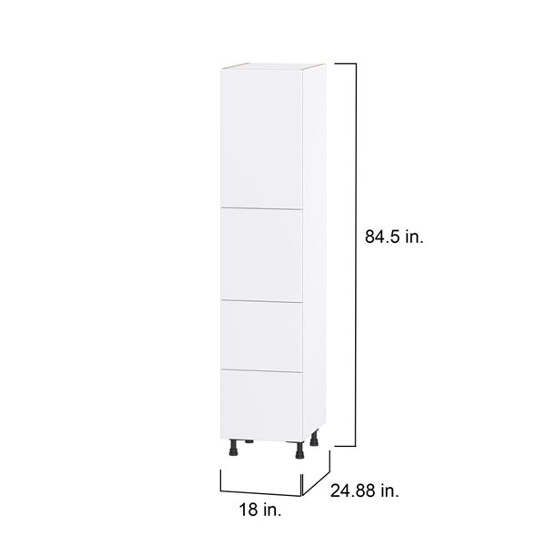 Hugo&Borg Lasalle 18 x 84.5 x 24.88-in Glacier White Door and Drawer Pantry Semi-Custom Cabinet