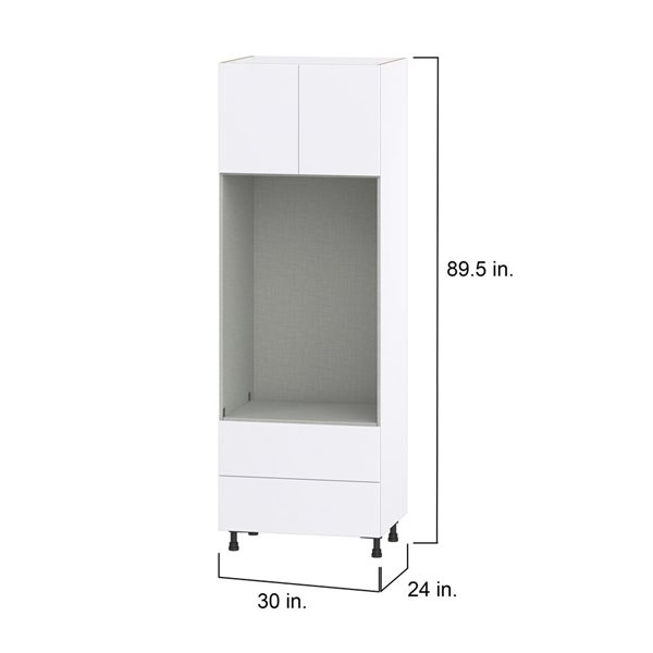 Hugo&Borg Lasalle 30 x 89.5 x 24.88-in Glacier White Door and Drawer Pantry Semi-Custom Cabinet