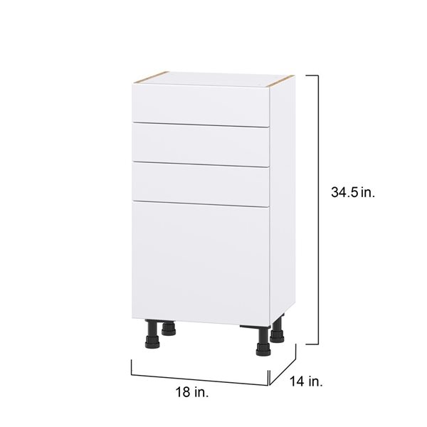 Hugo&Borg Lasalle 18 x 34.5 x 14.88-in Glacier White Door and Drawer Base Semi-Custom Cabinet