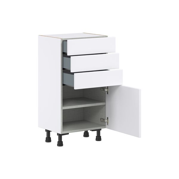 Hugo&Borg Lasalle 18 x 34.5 x 14.88-in Glacier White Door and Drawer Base Semi-Custom Cabinet