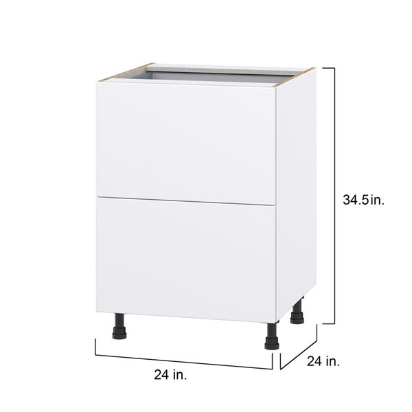 Hugo&Borg Lasalle 24 x 34.5 x 24.88-in Glacier White Drawer Base Semi-Custom Cabinet