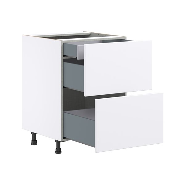 Hugo&Borg Lasalle 24 x 34.5 x 24.88-in Glacier White Drawer Base Semi-Custom Cabinet