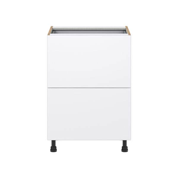 Hugo&Borg Lasalle 24 x 34.5 x 24.88-in Glacier White Drawer Base Semi-Custom Cabinet