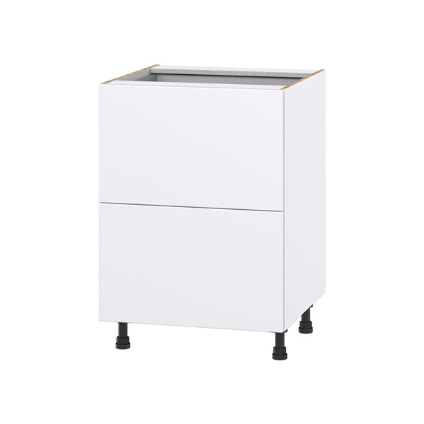 Hugo&Borg Lasalle 24 x 34.5 x 24.88-in Glacier White Drawer Base Semi-Custom Cabinet