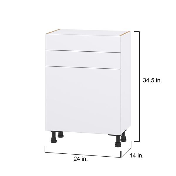 Hugo&Borg Lasalle 24 x 34.5 x 14.88-in Glacier White Door and Drawer Base Semi-Custom Cabinet