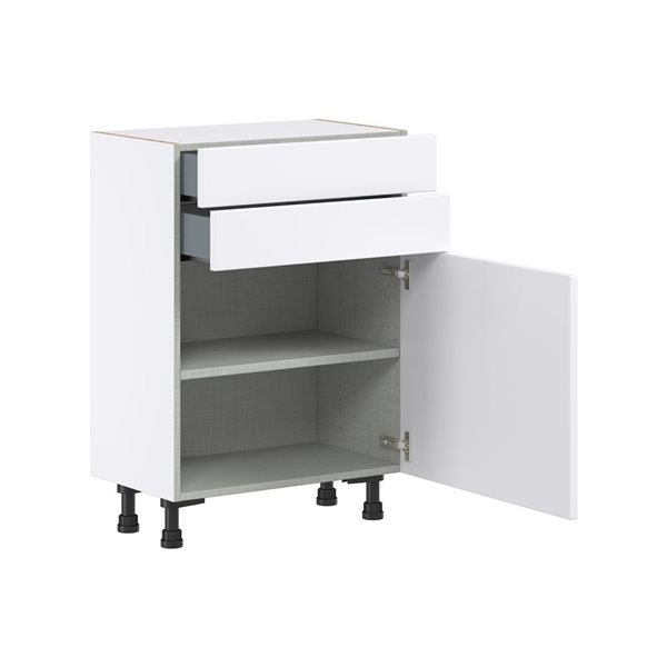 Hugo&Borg Lasalle 24 x 34.5 x 14.88-in Glacier White Door and Drawer Base Semi-Custom Cabinet