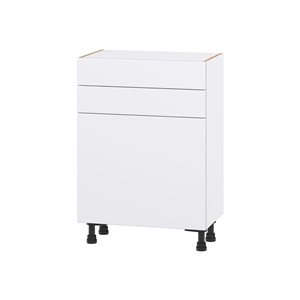 Hugo&Borg Lasalle 24 x 34.5 x 14.88-in Glacier White Door and Drawer Base Semi-Custom Cabinet