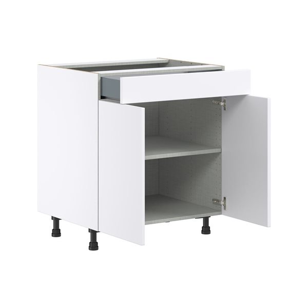 Hugo&Borg Lasalle 30 x 34.5 x 24.88-in Glacier White Door and Drawer Base Semi-Custom Cabinet