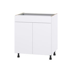 Hugo&Borg Lasalle 30 x 34.5 x 24.88-in Glacier White Door and Drawer Base Semi-Custom Cabinet