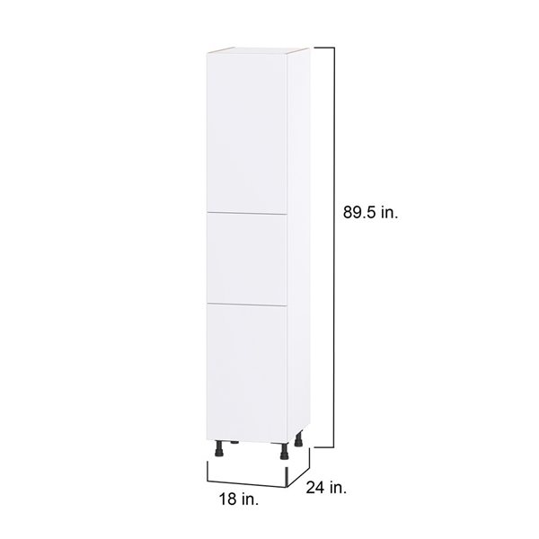 Hugo&Borg Lasalle 18 x 89.5 x 24.88-in Glacier White Door Pantry Semi-Custom Cabinet