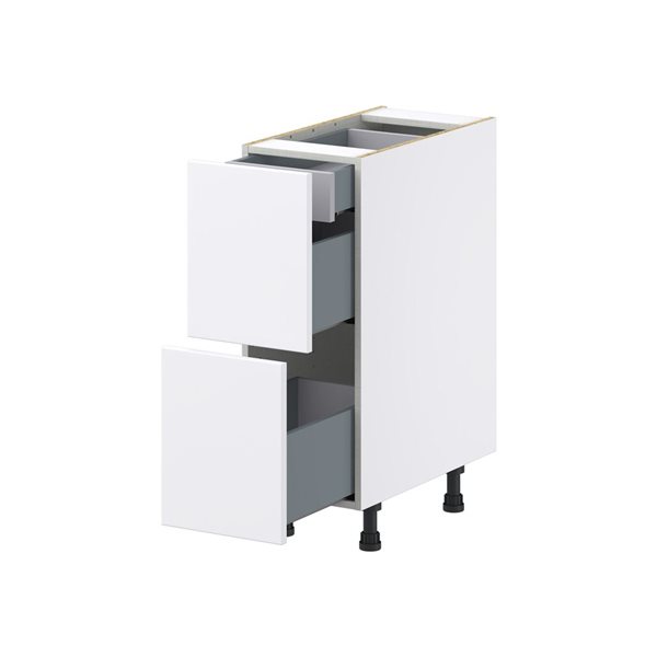 Hugo&Borg Lasalle 12 x 34.5 x 24.88-in Glacier White Drawer Base Semi-Custom Cabinet