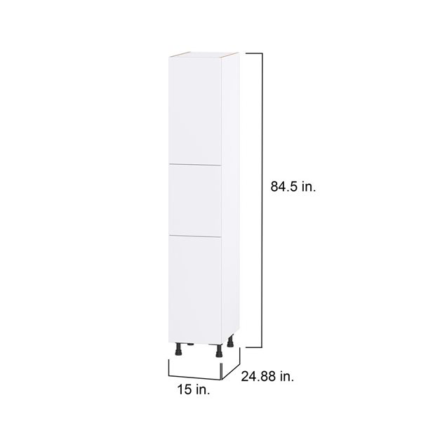 Hugo&Borg Lasalle 15 x 84.5 x 24.88-in Glacier White Door and Drawer Pantry Semi-Custom Cabinet