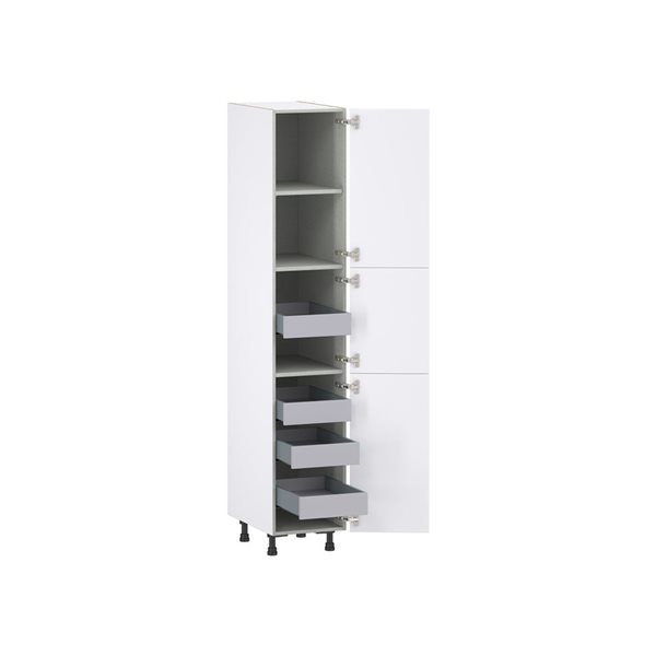 Hugo&Borg Lasalle 15 x 84.5 x 24.88-in Glacier White Door and Drawer Pantry Semi-Custom Cabinet