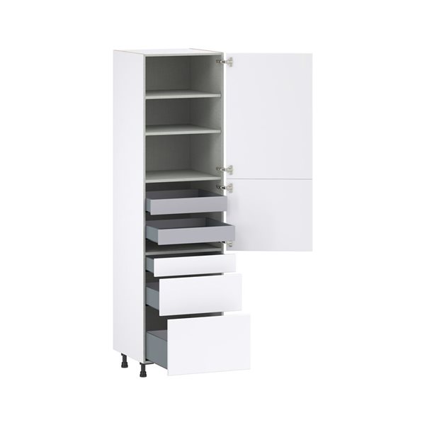 Hugo&Borg Lasalle 24 x 89.5 x 24.88-in Glacier White Door and Drawer Pantry Semi-Custom Cabinet