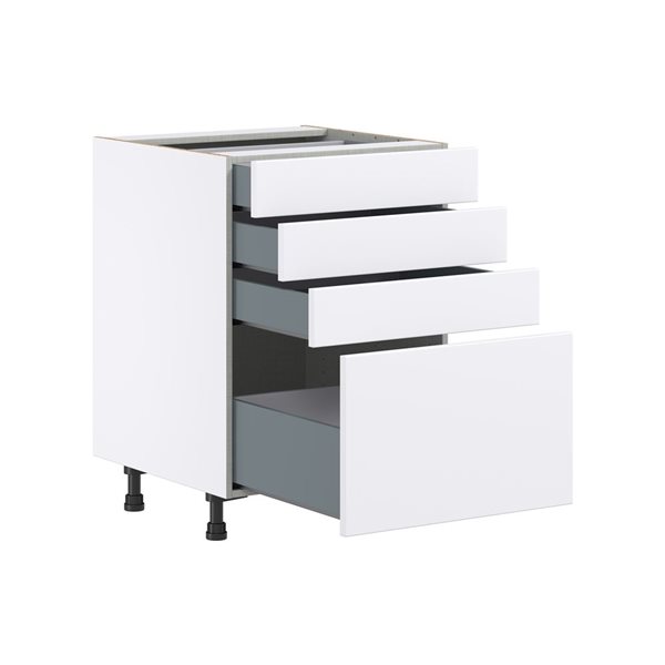 Hugo&Borg Lasalle 24 x 34.5 x 24.88-in Glacier White Drawer Base Semi-Custom Cabinet