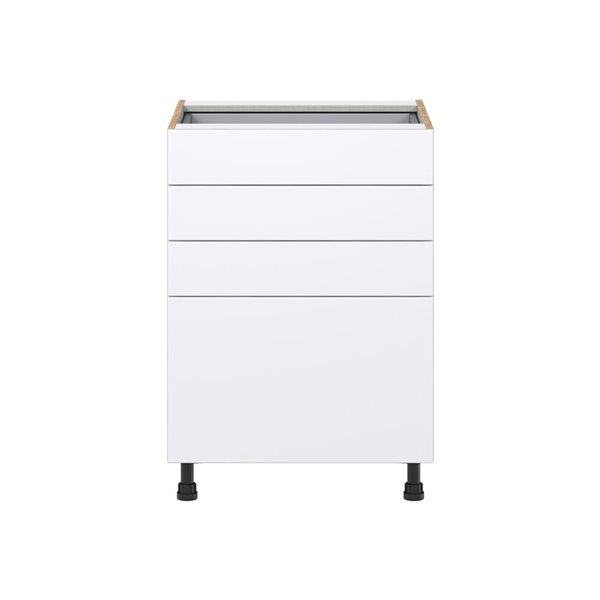 Hugo&Borg Lasalle 24 x 34.5 x 24.88-in Glacier White Drawer Base Semi-Custom Cabinet