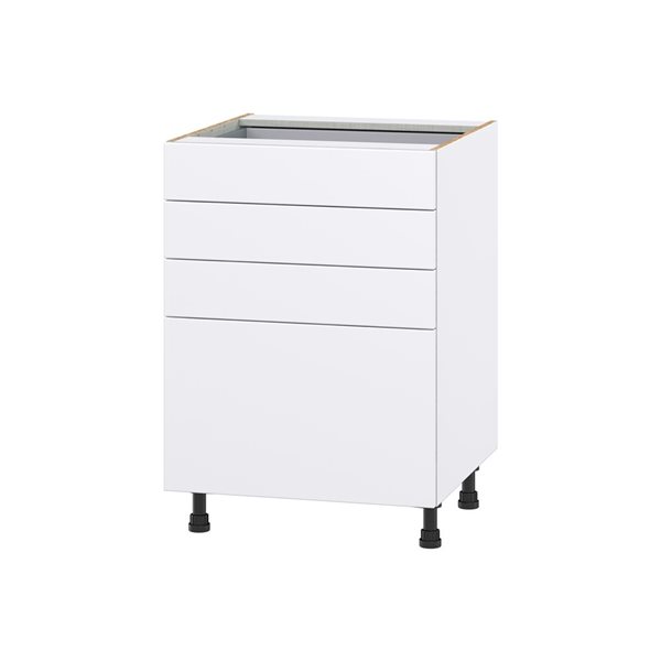 Hugo&Borg Lasalle 24 x 34.5 x 24.88-in Glacier White Drawer Base Semi-Custom Cabinet