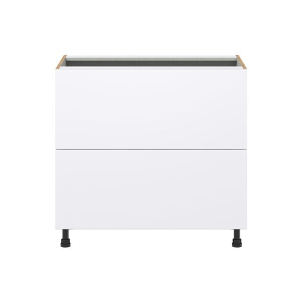 Hugo&Borg Lasalle 36 x 34.5 x 24.88-in Glacier White Drawer Base Semi-Custom Cabinet