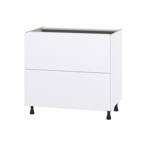 Hugo&Borg Lasalle 36 x 34.5 x 24.88-in Glacier White Drawer Base Semi-Custom Cabinet