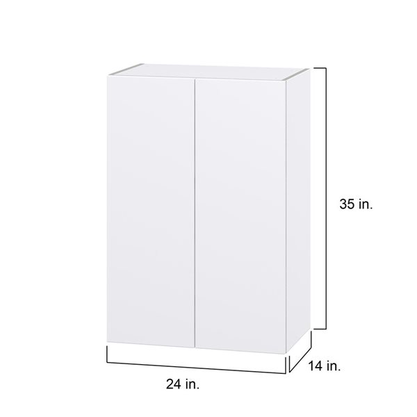 Hugo&Borg Lasalle 24 x 35 x 14.88-in Glacier White Door Wall Semi-Custom Cabinet