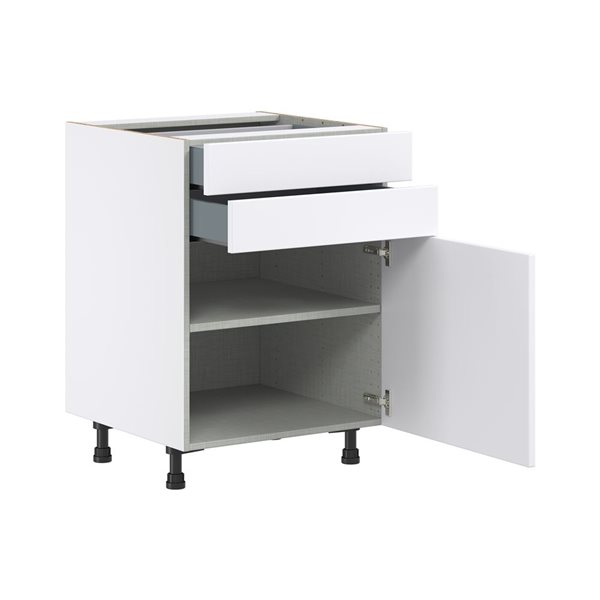 Hugo&Borg Lasalle 24 x 34.5 x 24.88-in Glacier White Door and Drawer Base Semi-Custom Cabinet