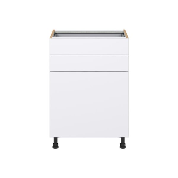 Hugo&Borg Lasalle 24 x 34.5 x 24.88-in Glacier White Door and Drawer Base Semi-Custom Cabinet