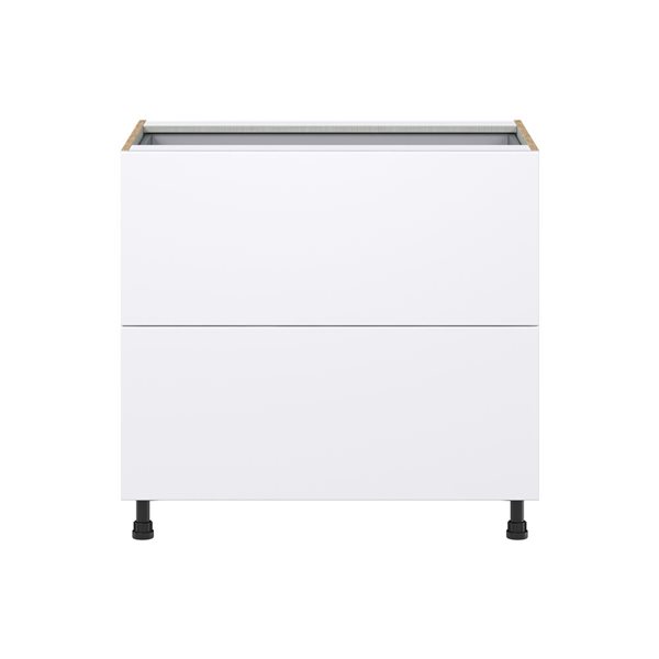 Hugo&Borg Lasalle 36 x 34.5 x 24.88-in Glacier White Drawer Base Semi-Custom Cabinet