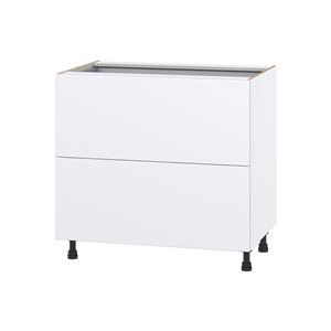 Hugo&Borg Lasalle 36 x 34.5 x 24.88-in Glacier White Drawer Base Semi-Custom Cabinet