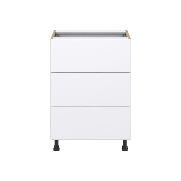 Hugo&Borg Lasalle 24 x 34.5 x 24.88-in Glacier White Drawer Base Semi-Custom Cabinet