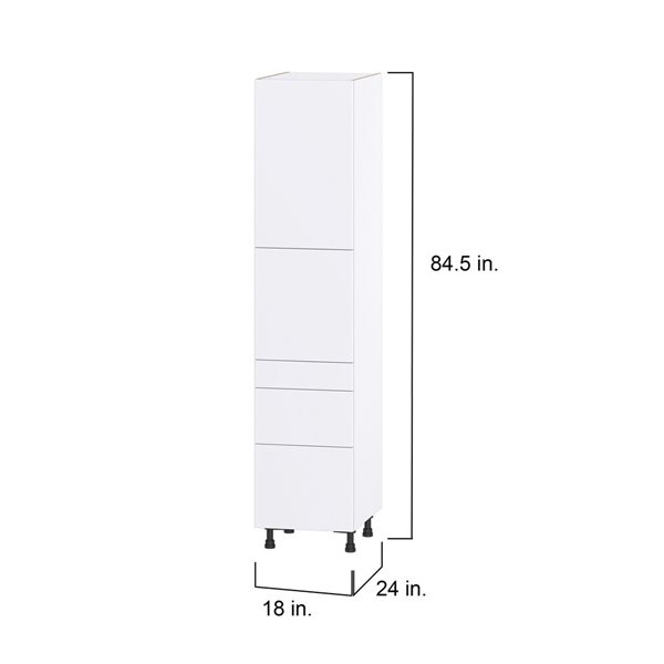 Hugo&Borg Lasalle 18 x 84.5 x 24.88-in Glacier White Door and Drawer Pantry Semi-Custom Cabinet