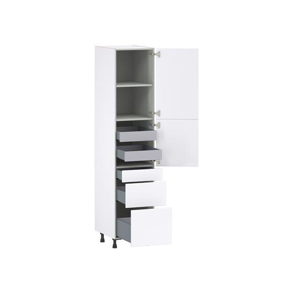 Hugo&Borg Lasalle 18 x 84.5 x 24.88-in Glacier White Door and Drawer Pantry Semi-Custom Cabinet