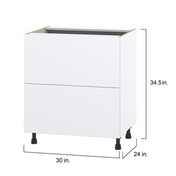 Hugo&Borg Lasalle 30 x 34.5 x 24.88-in Glacier White Drawer Base Semi-Custom Cabinet