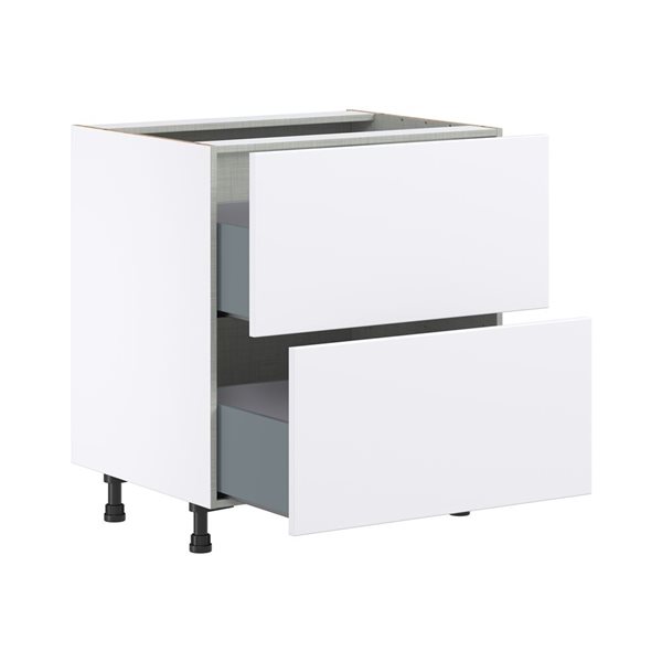 Hugo&Borg Lasalle 30 x 34.5 x 24.88-in Glacier White Drawer Base Semi-Custom Cabinet