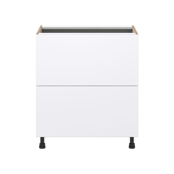 Hugo&Borg Lasalle 30 x 34.5 x 24.88-in Glacier White Drawer Base Semi-Custom Cabinet