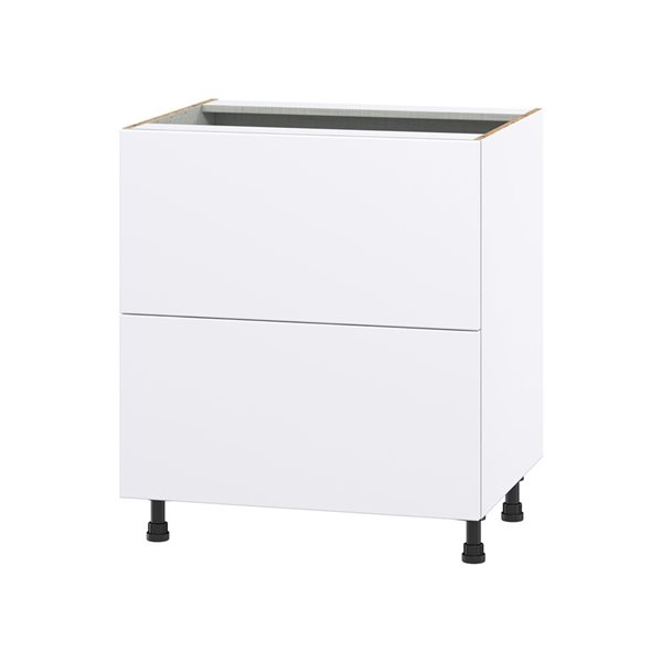 Hugo&Borg Lasalle 30 x 34.5 x 24.88-in Glacier White Drawer Base Semi-Custom Cabinet