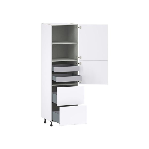 Hugo&Borg Lasalle 24 x 84.5 x 24.88-in Glacier White Door and Drawer Pantry Semi-Custom Cabinet